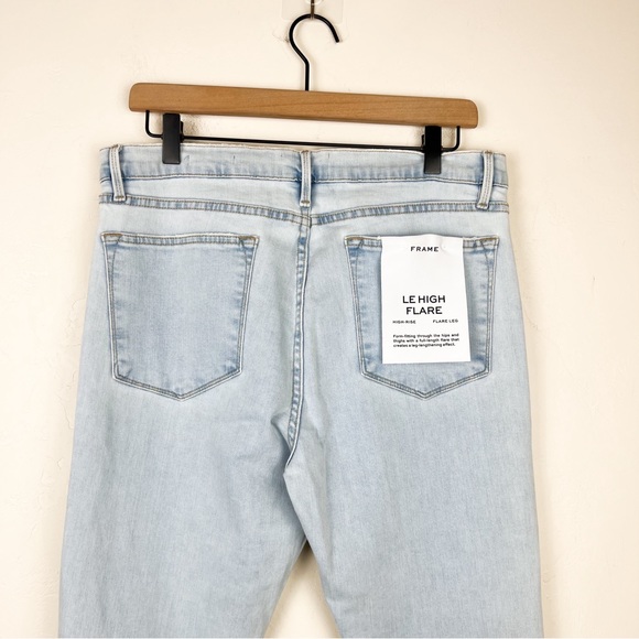 FRAME Denim Le High Flare Jeans in Atwood Light Wash Blue - Picture 11 of 16